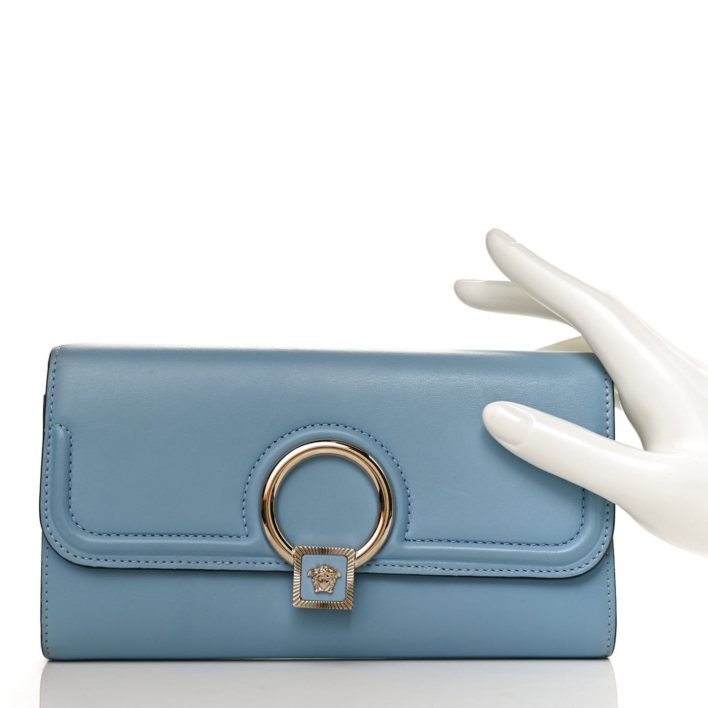 Calfskin Small DV One Wallet Blue