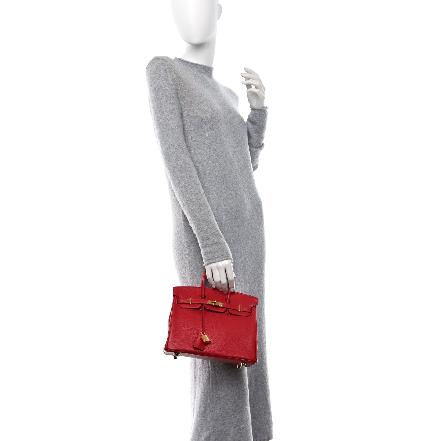 Chevre Mysore Horseshoe Birkin 25 Rouge Casaque Capucine