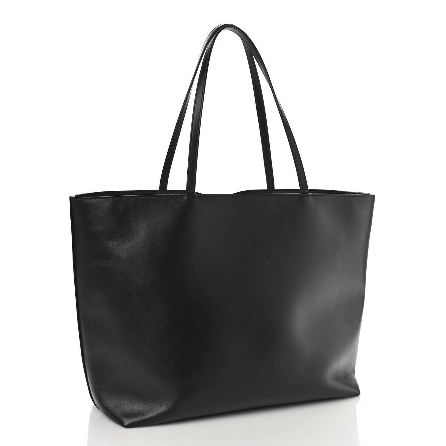 Calfskin DG Logo Shopper Tote Black