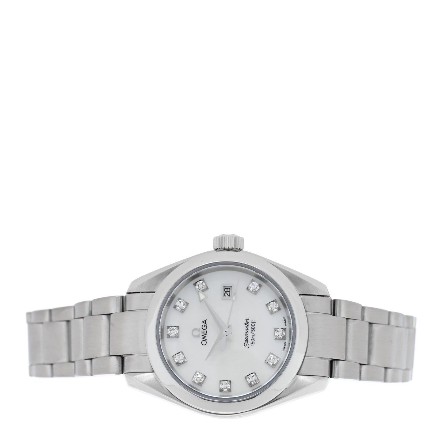 Stainless Steel Diamond Mother of Pearl 29mm Seamaster Aqua Terra Automatic Watch 2563.75.00