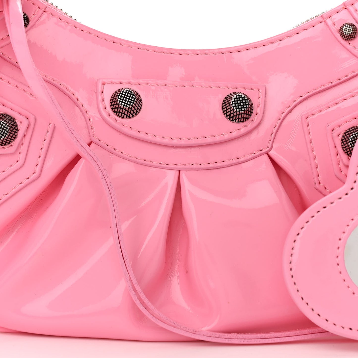 Patent Faux Leather Le Cagole Shoulder Bag XS Sweet Pink