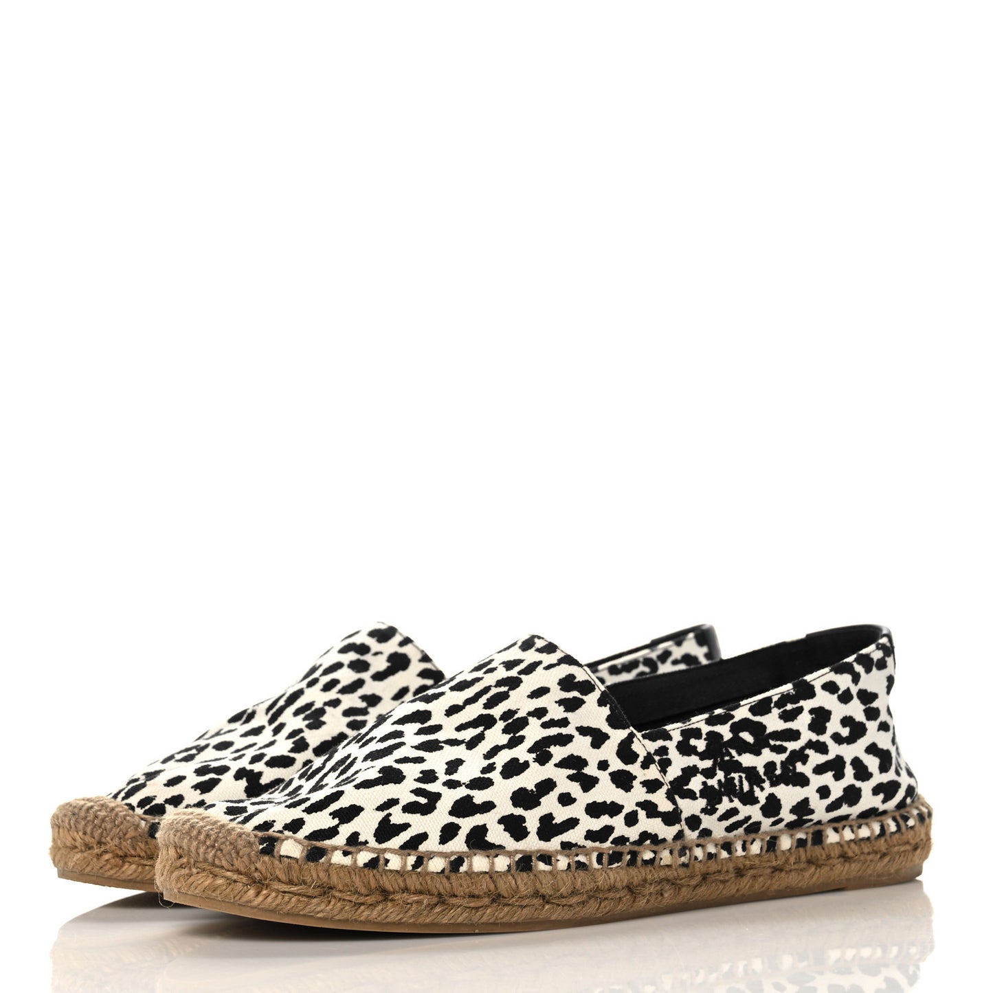 Canvas Leopard Print Espadrilles 41 Latte Black