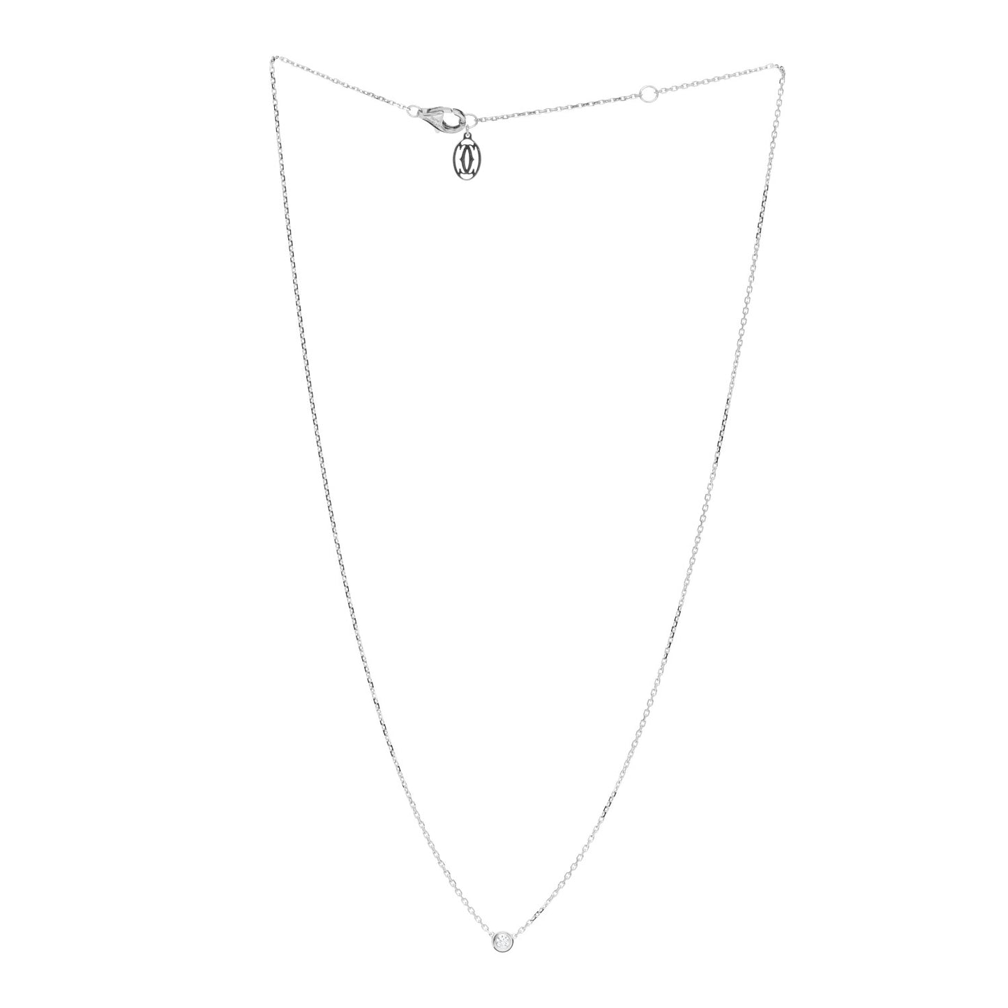18K White Gold Diamond XS D'Amour Pendant Necklace