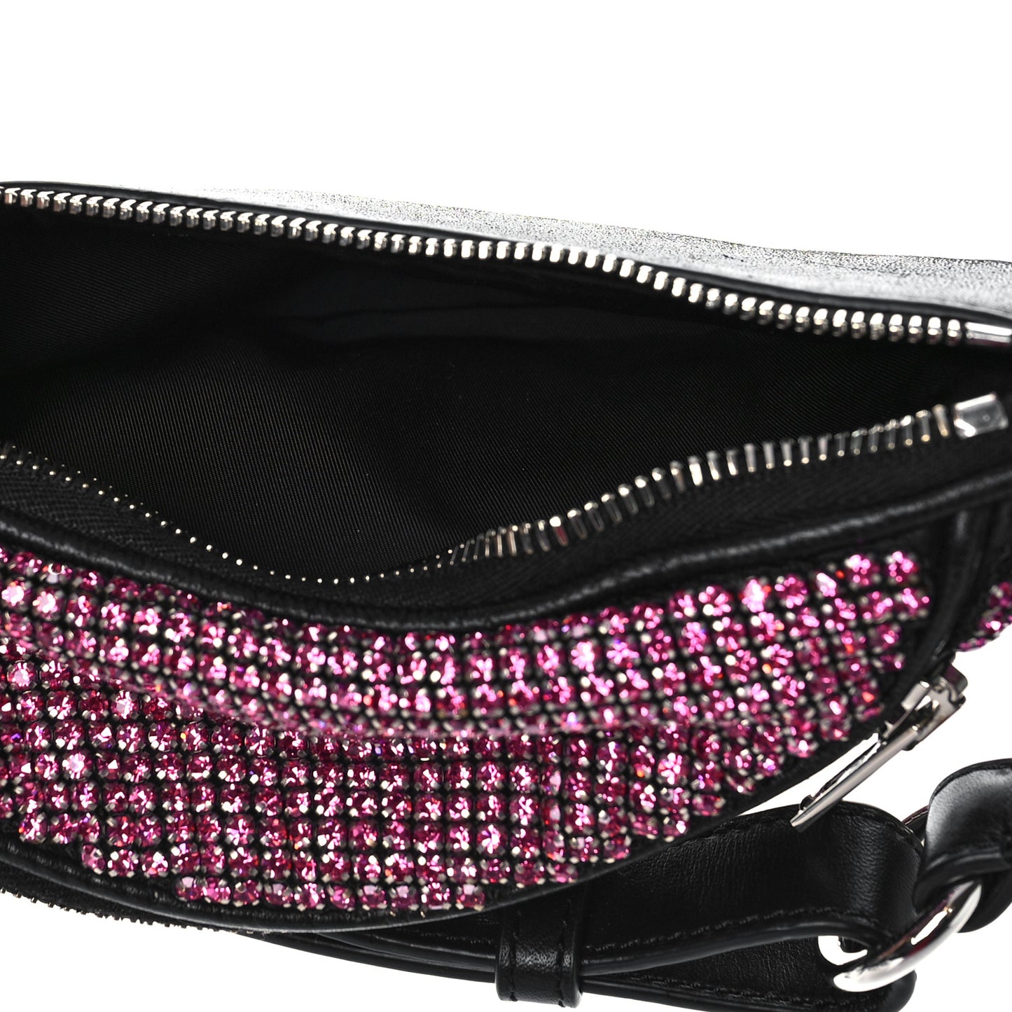 Rhinestone Mesh Mini Attica Belt Bag Prism Pink