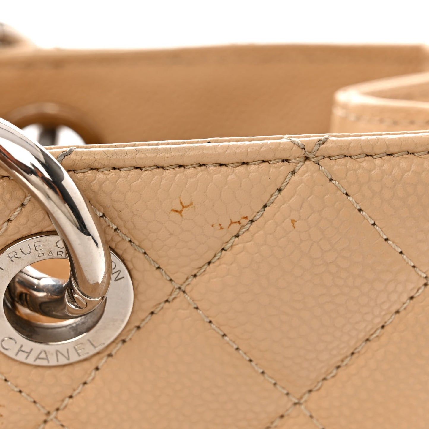Caviar Quilted Grand Shopping Tote GST Beige