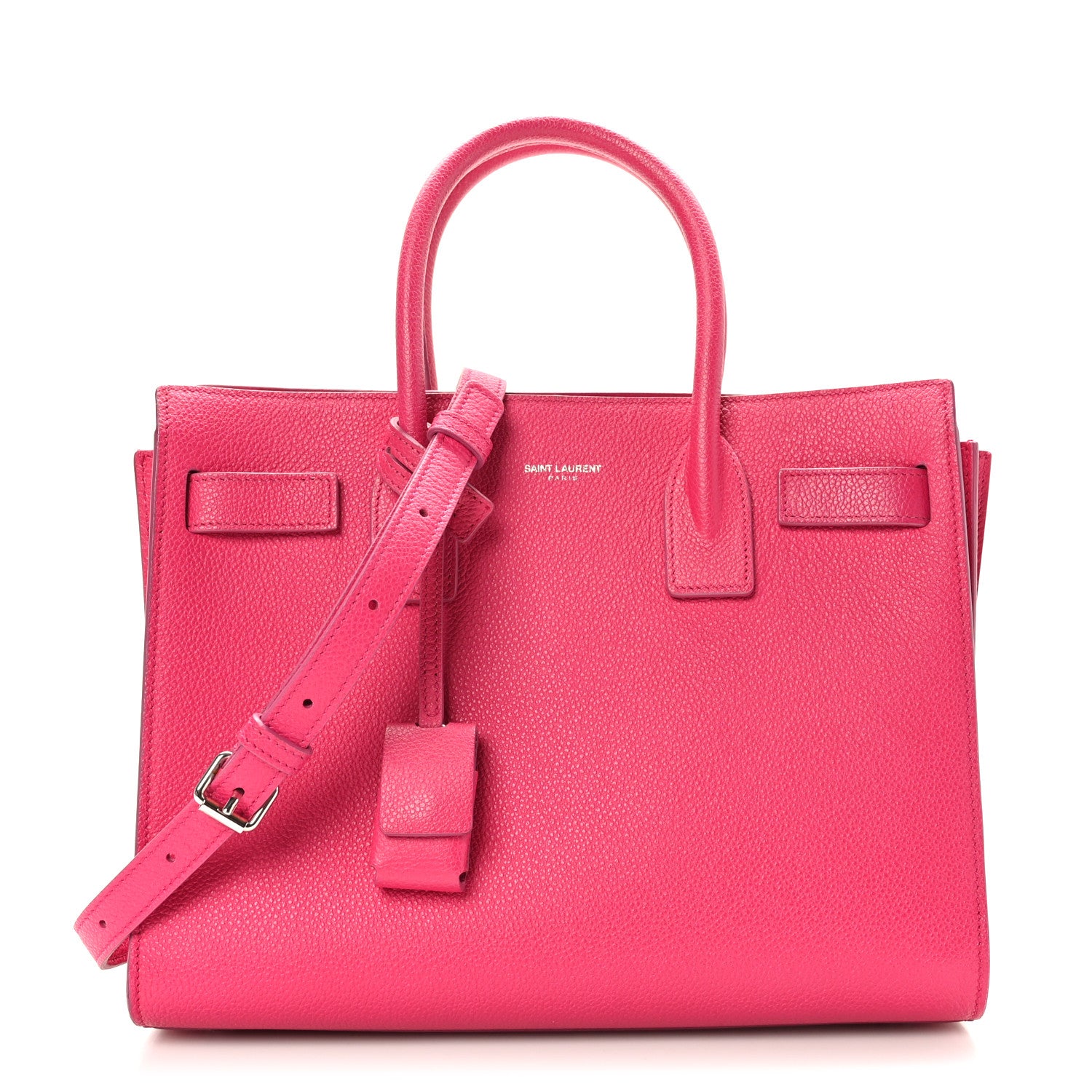 Saint Laurent Grained Calfskin Baby Sac De Jour Lipstick Fuchsia 1 of 9