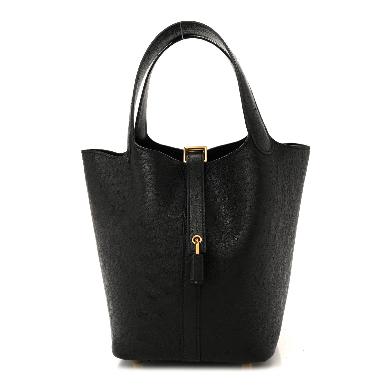 Hermes Ostrich Picotin Lock 18 Black 1770716 – FASHIONPHILE