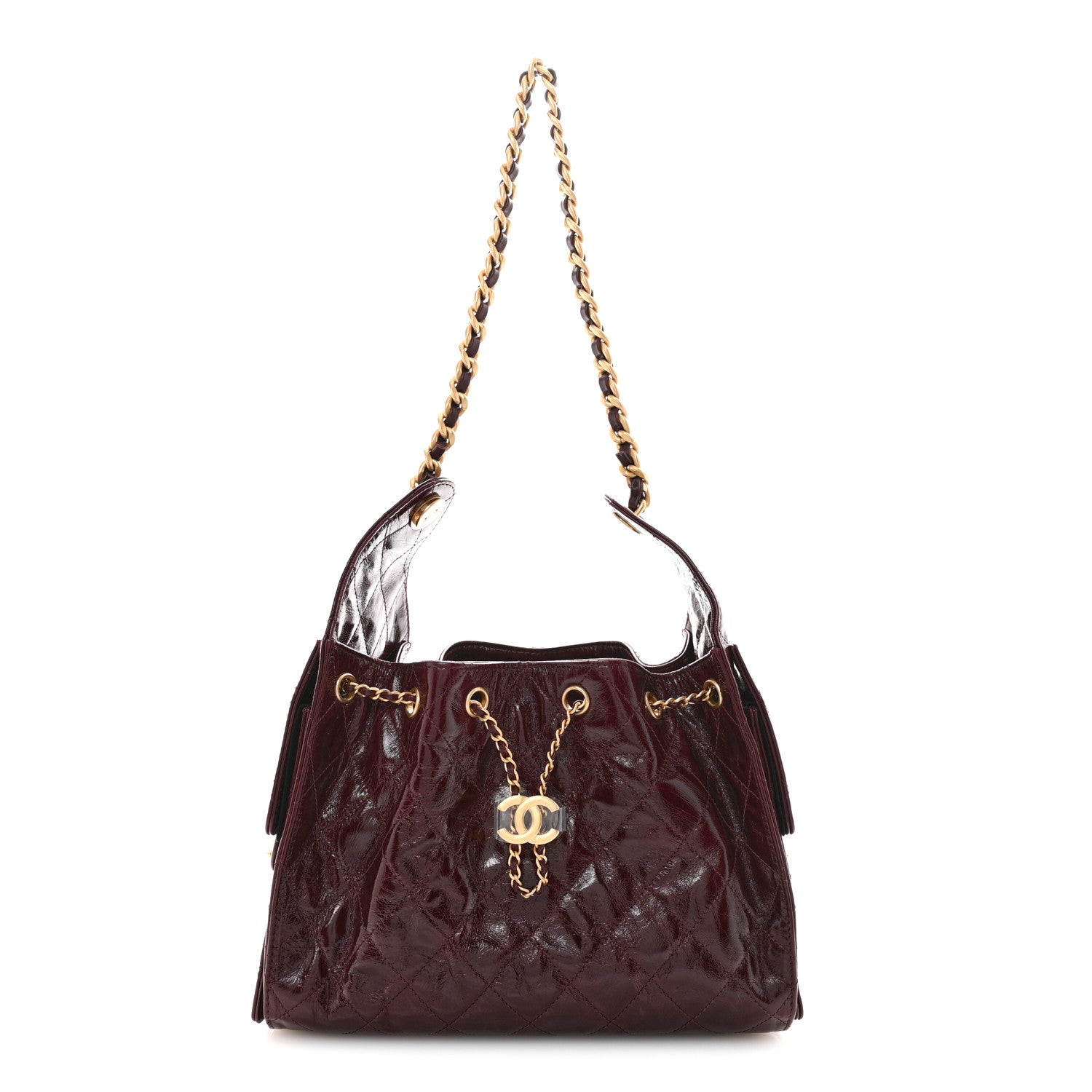 Chanel Shiny Crumpled Calfskin Quilted Small Chanel 25 Handbag