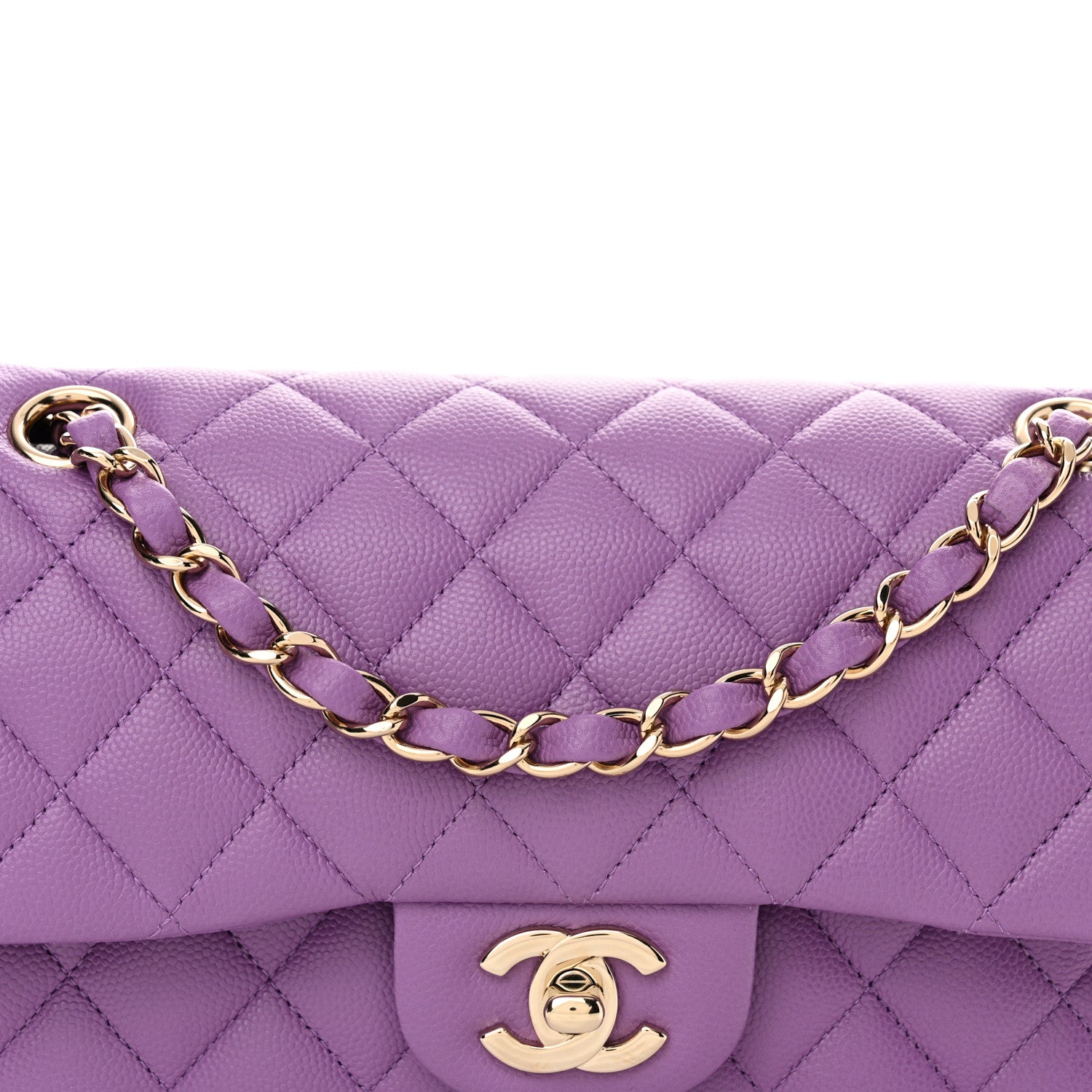 Chanel Caviar Quilted Small Double Flap Purple 8 of 10