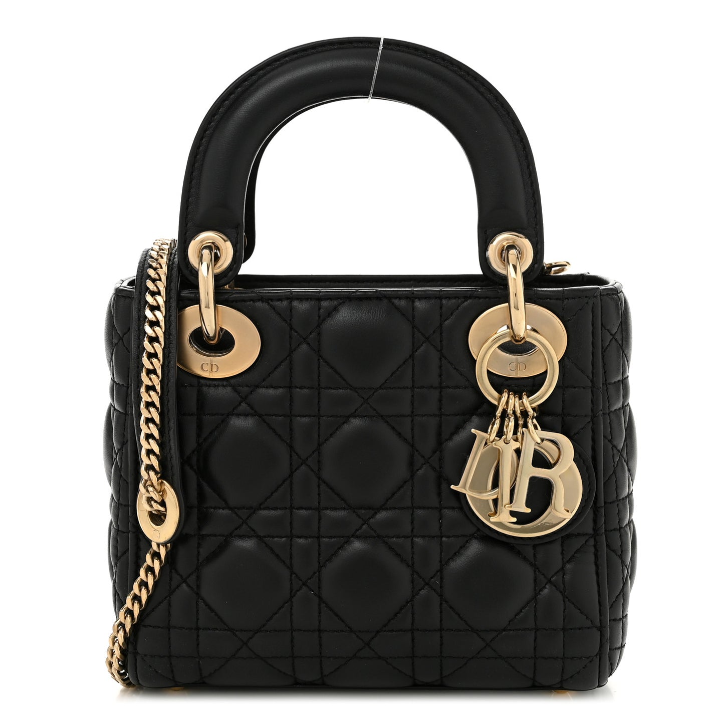 Lambskin Cannage Mini Lady Dior Black