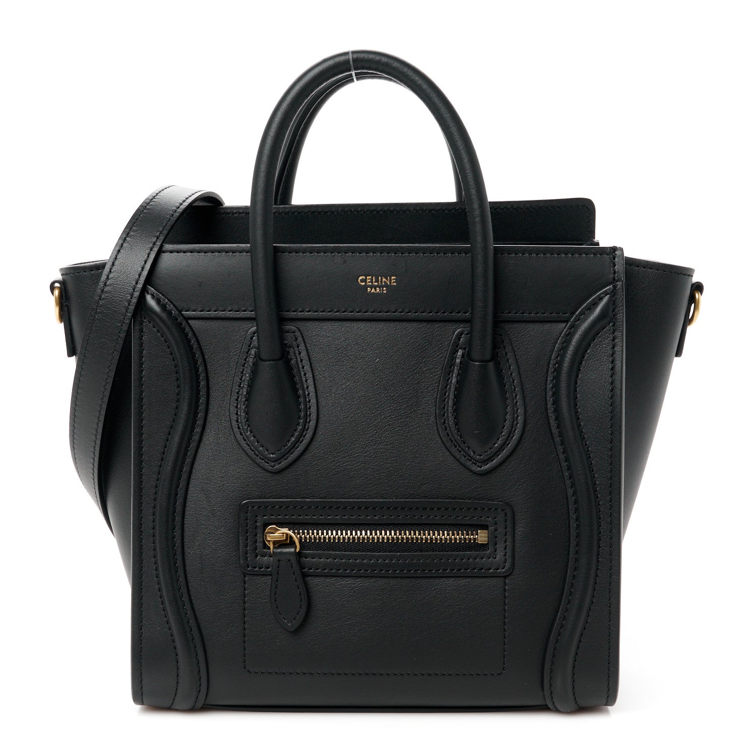 Celine Smooth Calfskin Nano Luggage Black 1 of 10