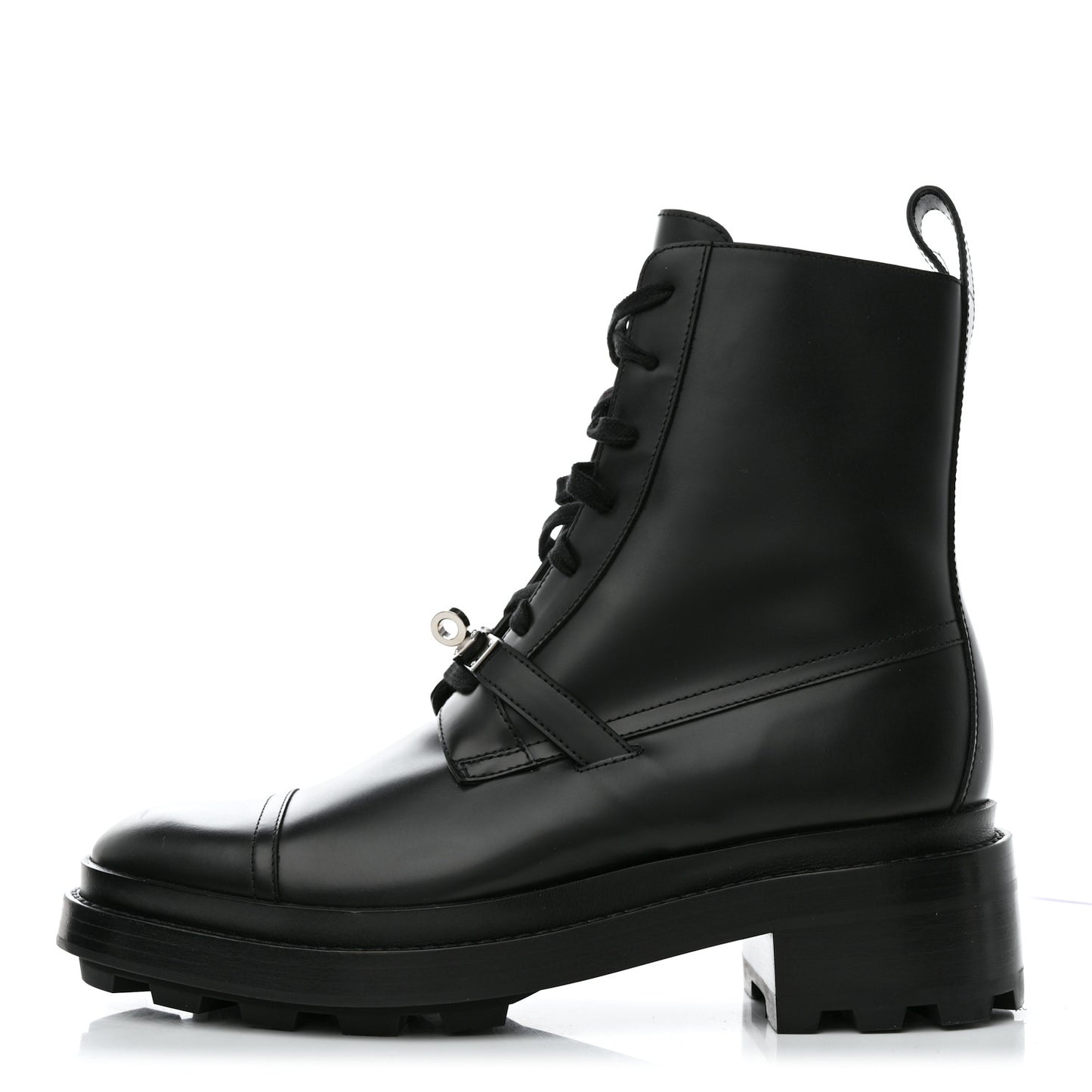 Glossed Calfskin Funk Ankle Boots 39.5 Black