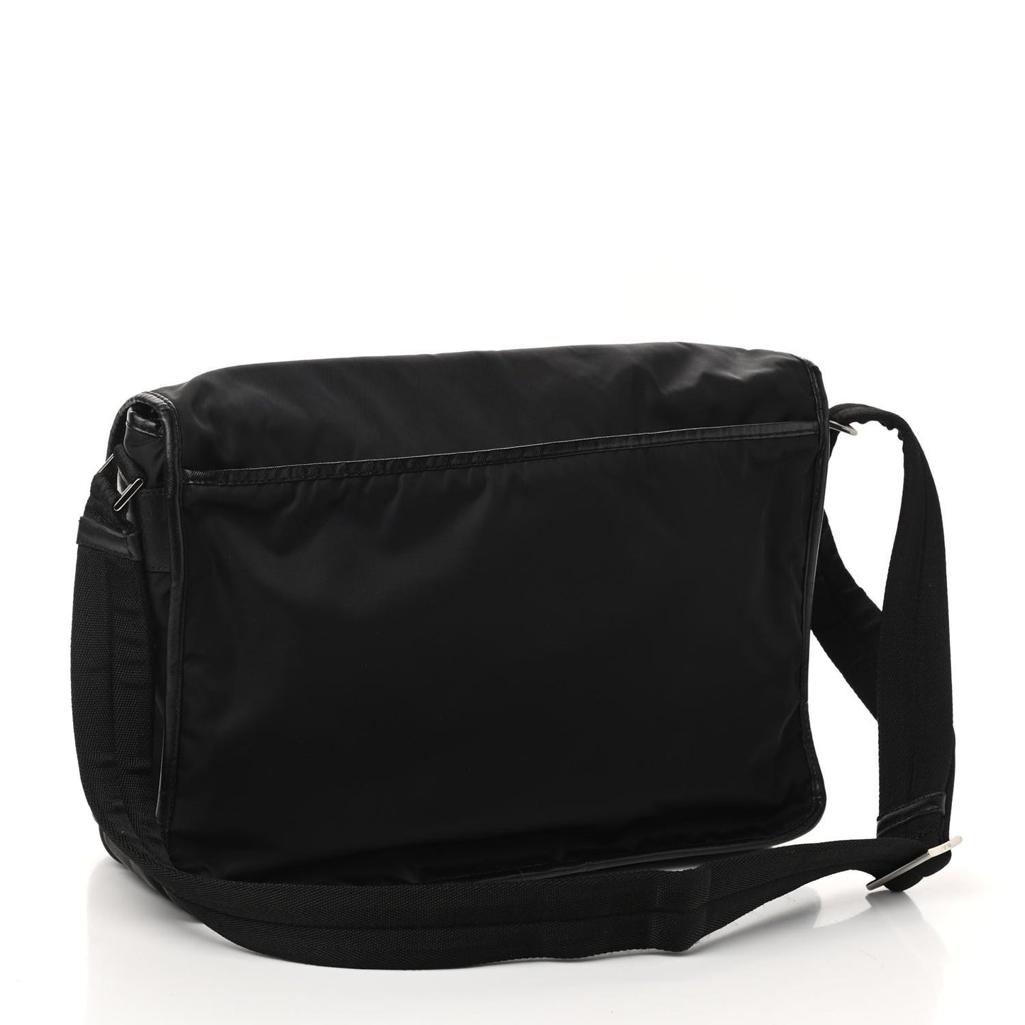 Tessuto Nylon Saffiano Logo Messenger Bag Black