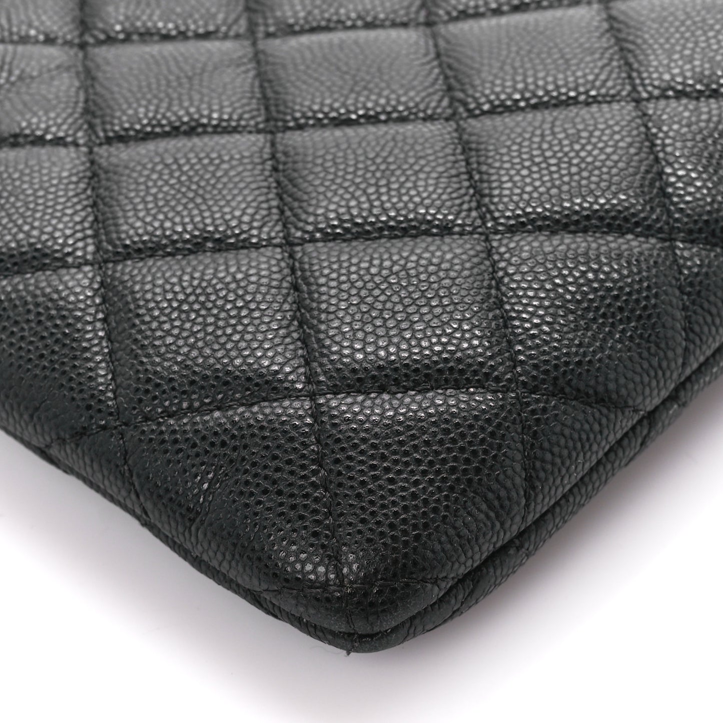 Caviar Quilted Cosmetic Case Black