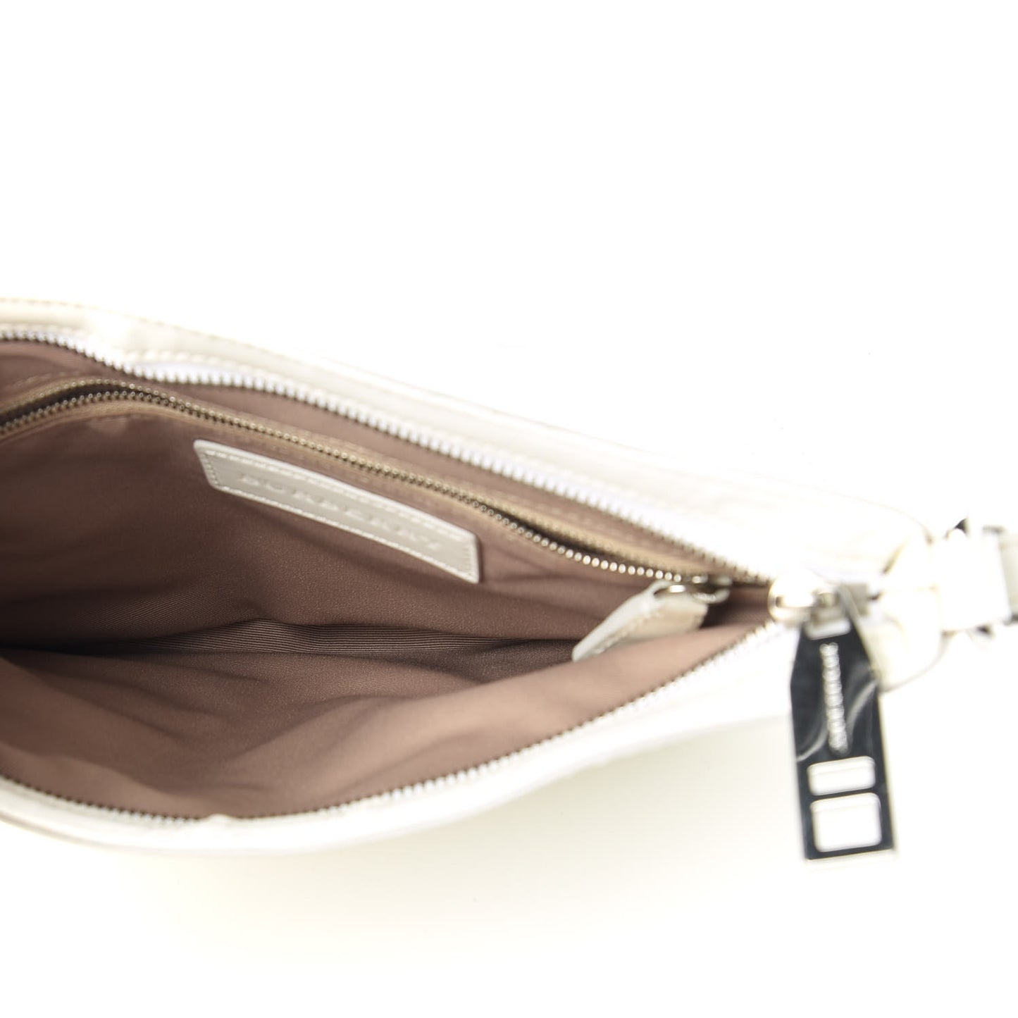 Patent Calfskin Crossbody Bag White