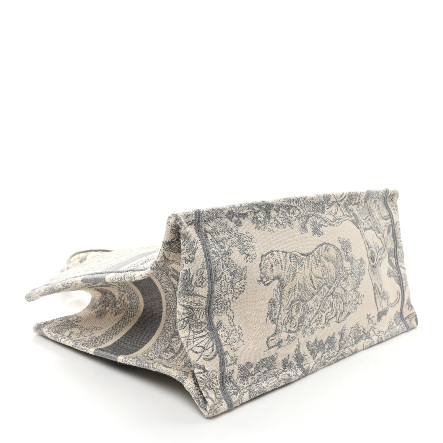 Canvas Embroidered Medium Dioriviera Toile De Jouy Book Tote Gray