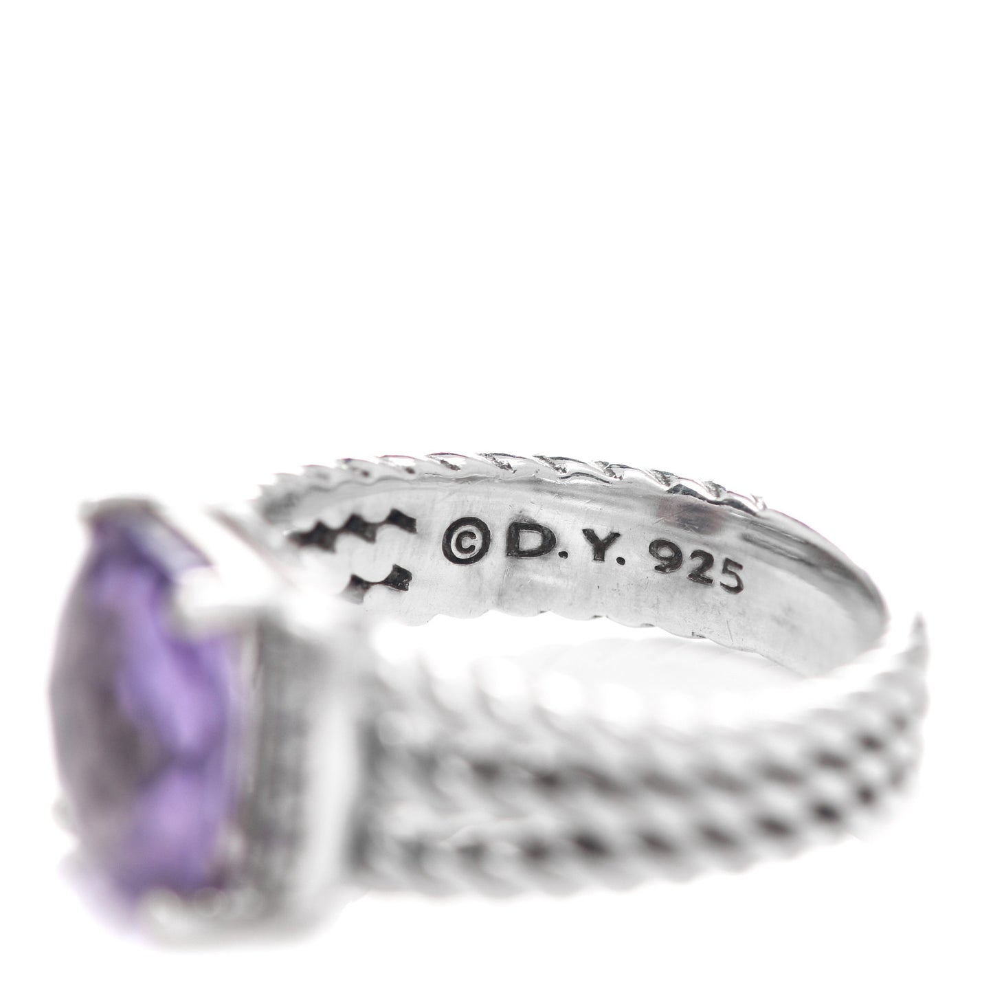 Sterling Silver Diamond Amethyst 10mm Petite Wheaton Ring 51 5.75