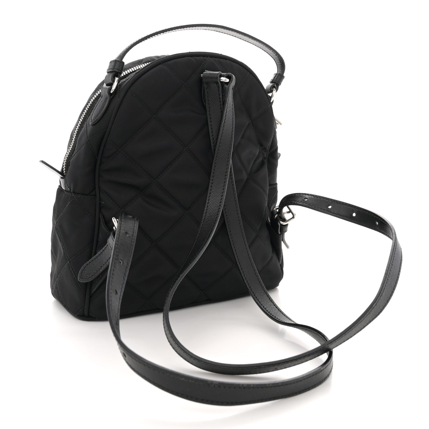 Nylon Tessuto Impuntu Quilted Backpack Black