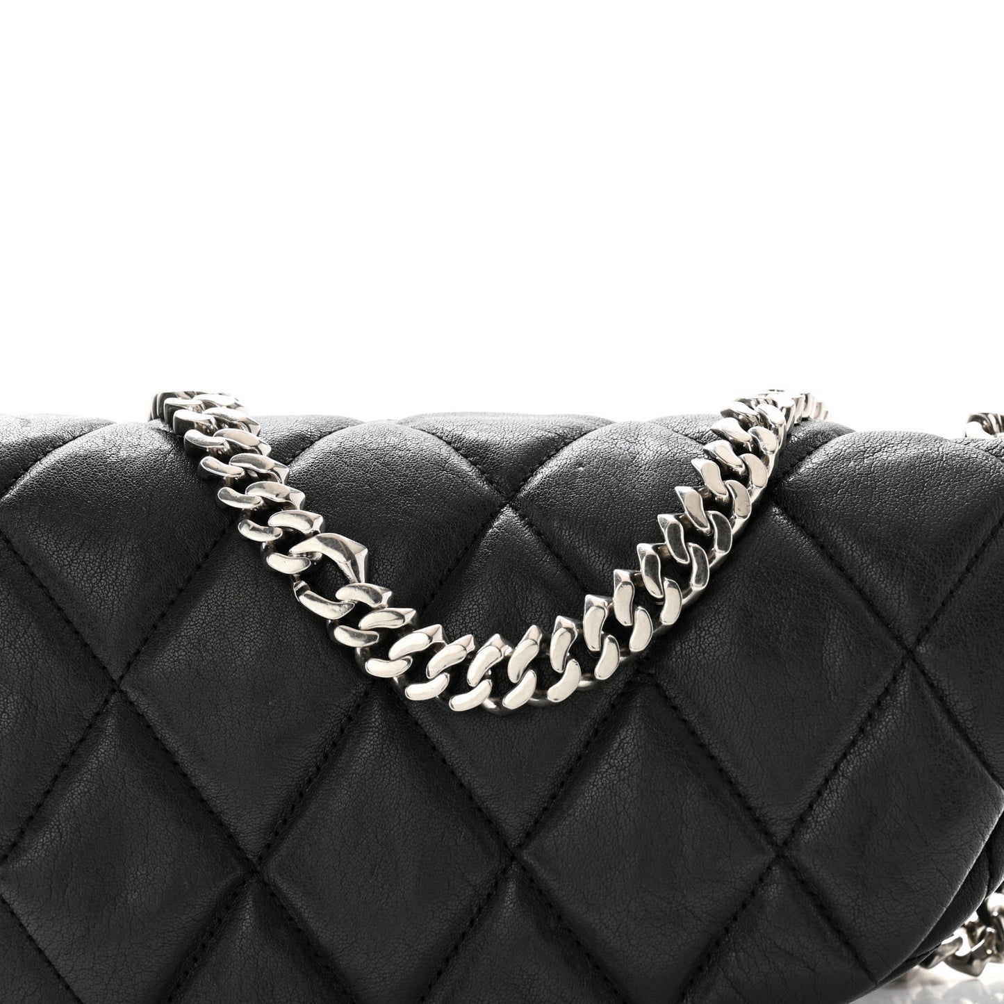Calfskin Quilted Small Shield Shoulder Bag Slate
