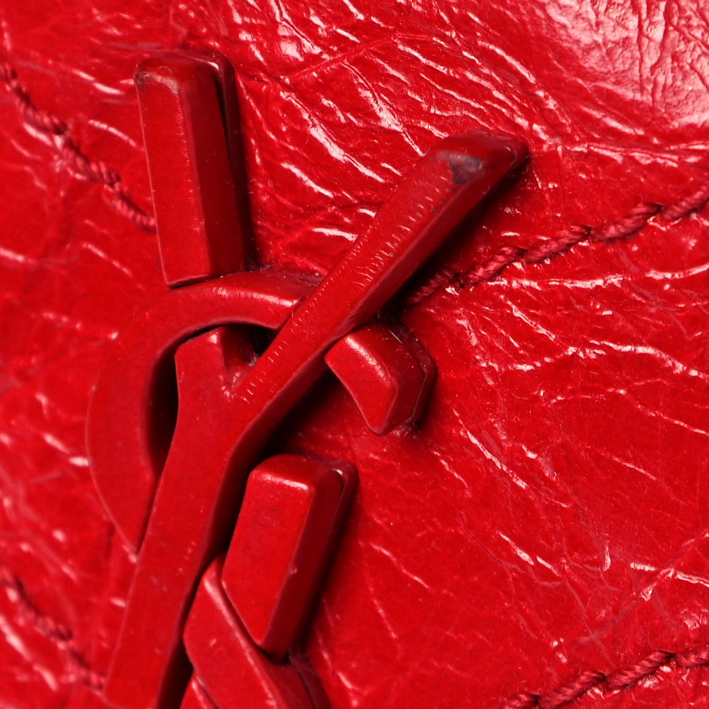 Crinkled Calfskin Matelasse Monogram Niki Chain Wallet Red