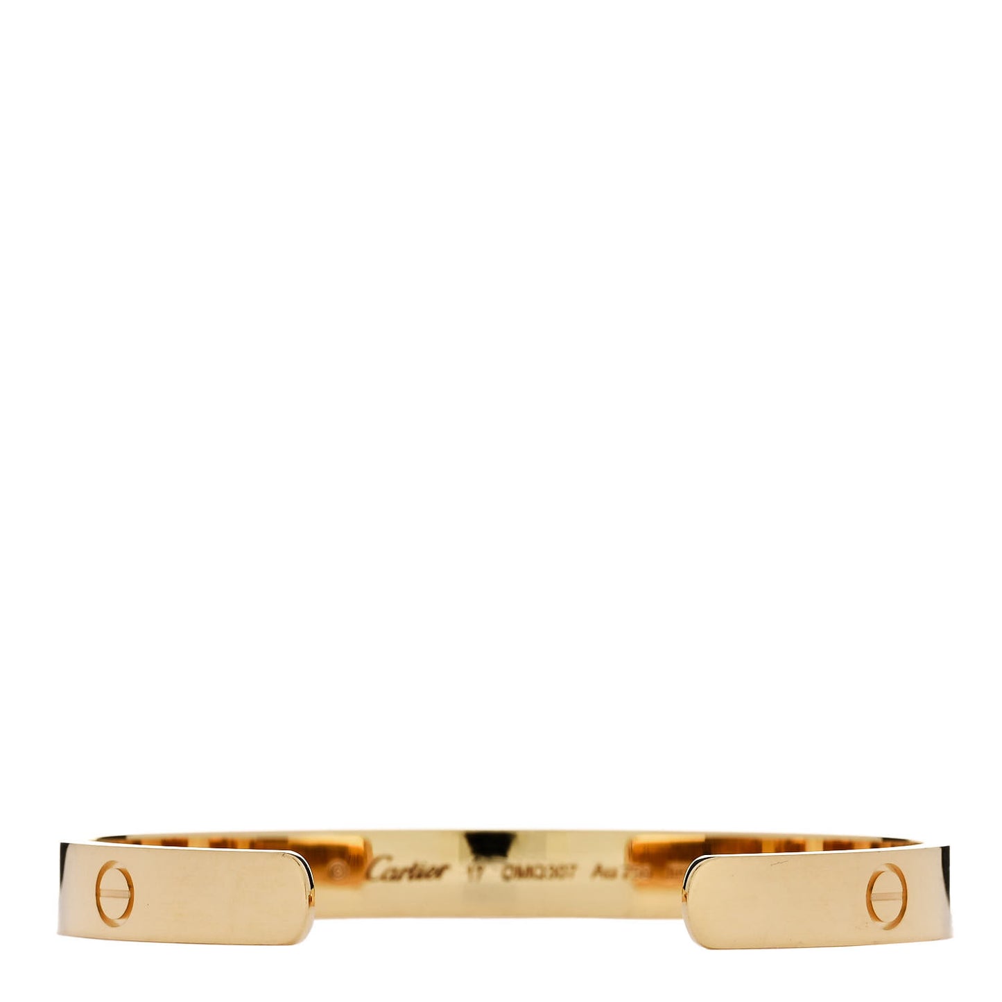 18K Yellow Gold LOVE Cuff Bracelet 17