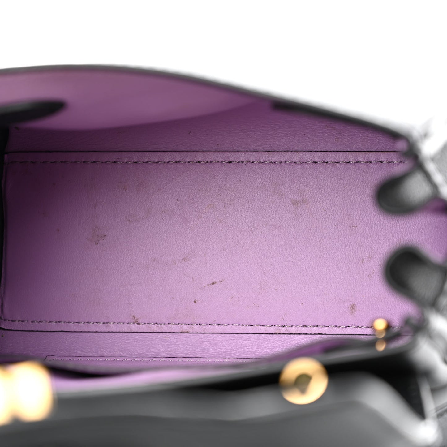 Grained Calfskin Small La Medusa Top Handle Bag Black Lilac