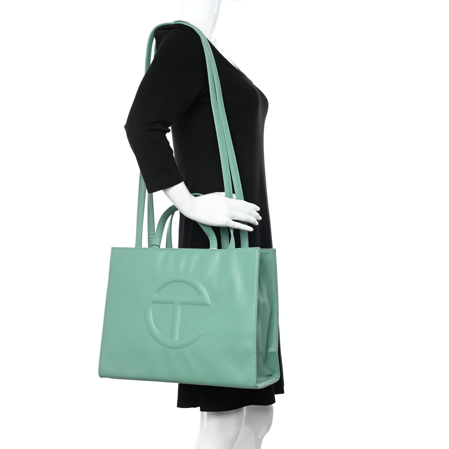 Vegan Leather Medium Shopping Bag Sage