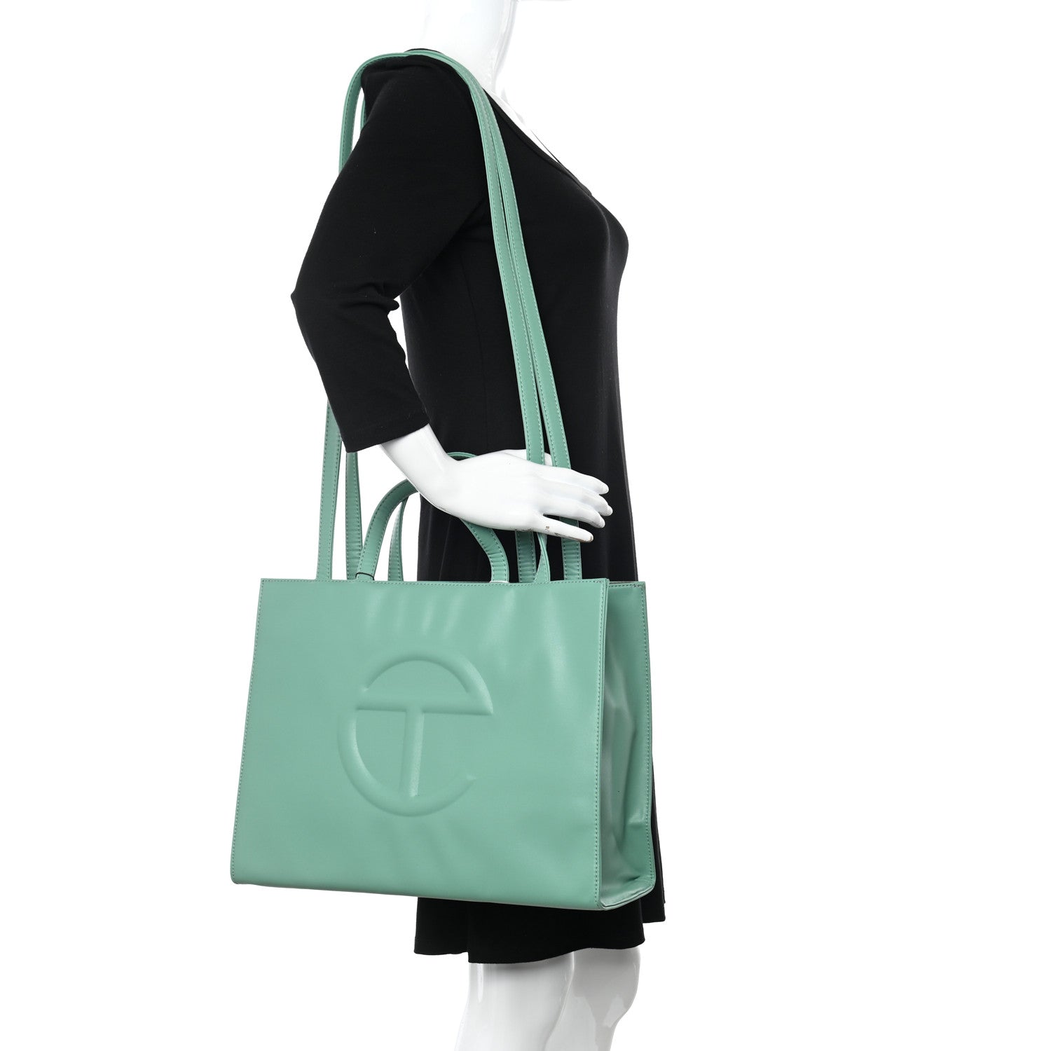 Telfar Vegan Leather Medium Shopping Bag Sage 2 of 11