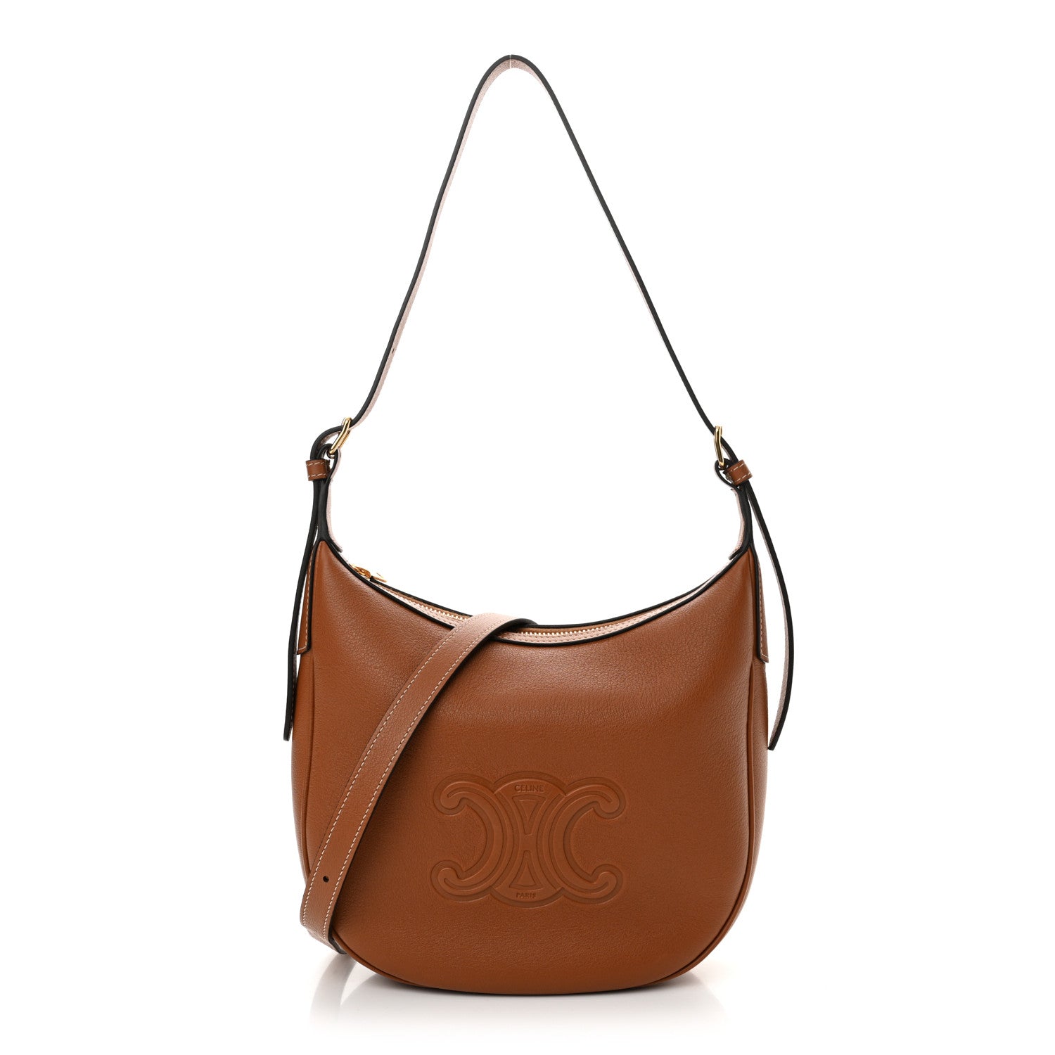 Celine Supple Calfskin Small Triomphe Heloise Shoulder Bag Tan 1 of 11