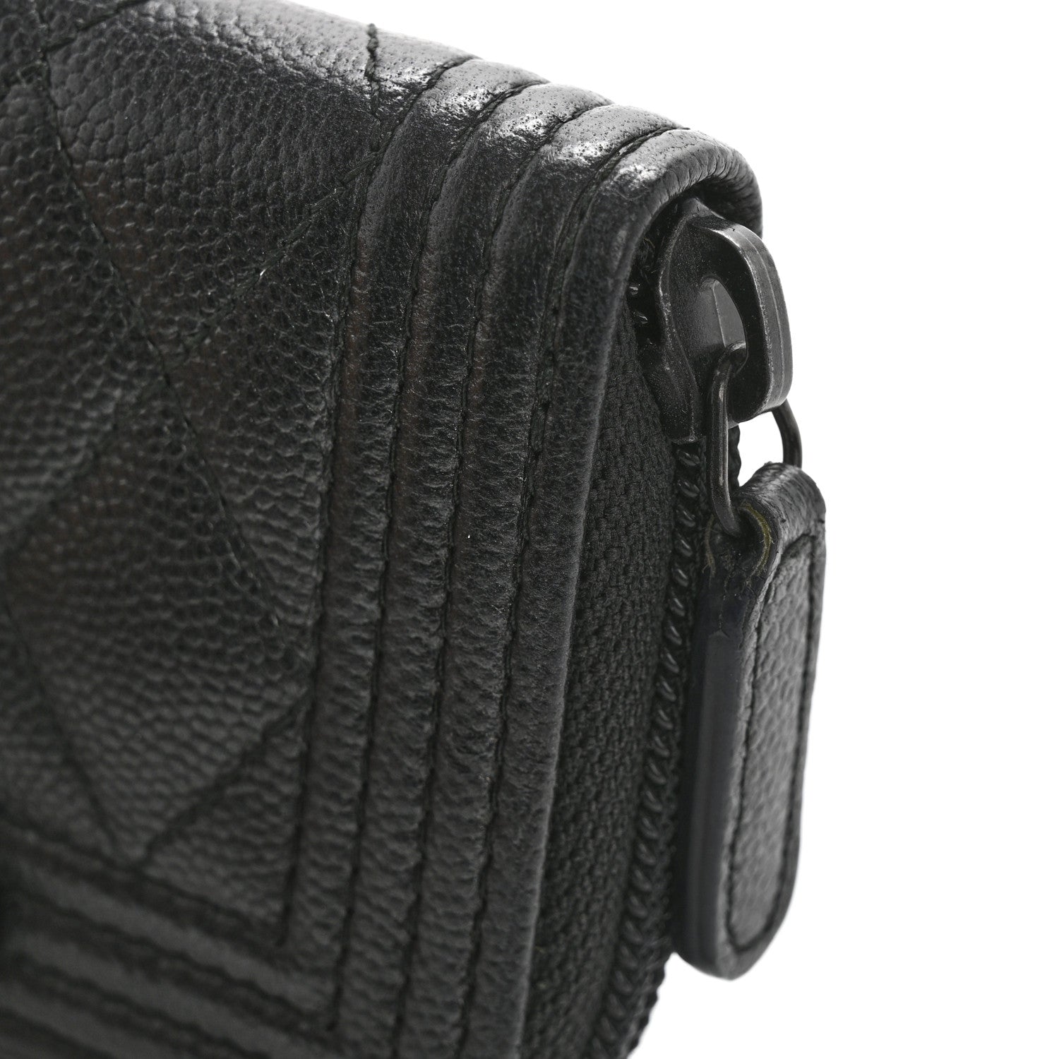 Chanel Caviar Quilted Boy Zip Around Coin Purse Wallet So Black 9 of 10