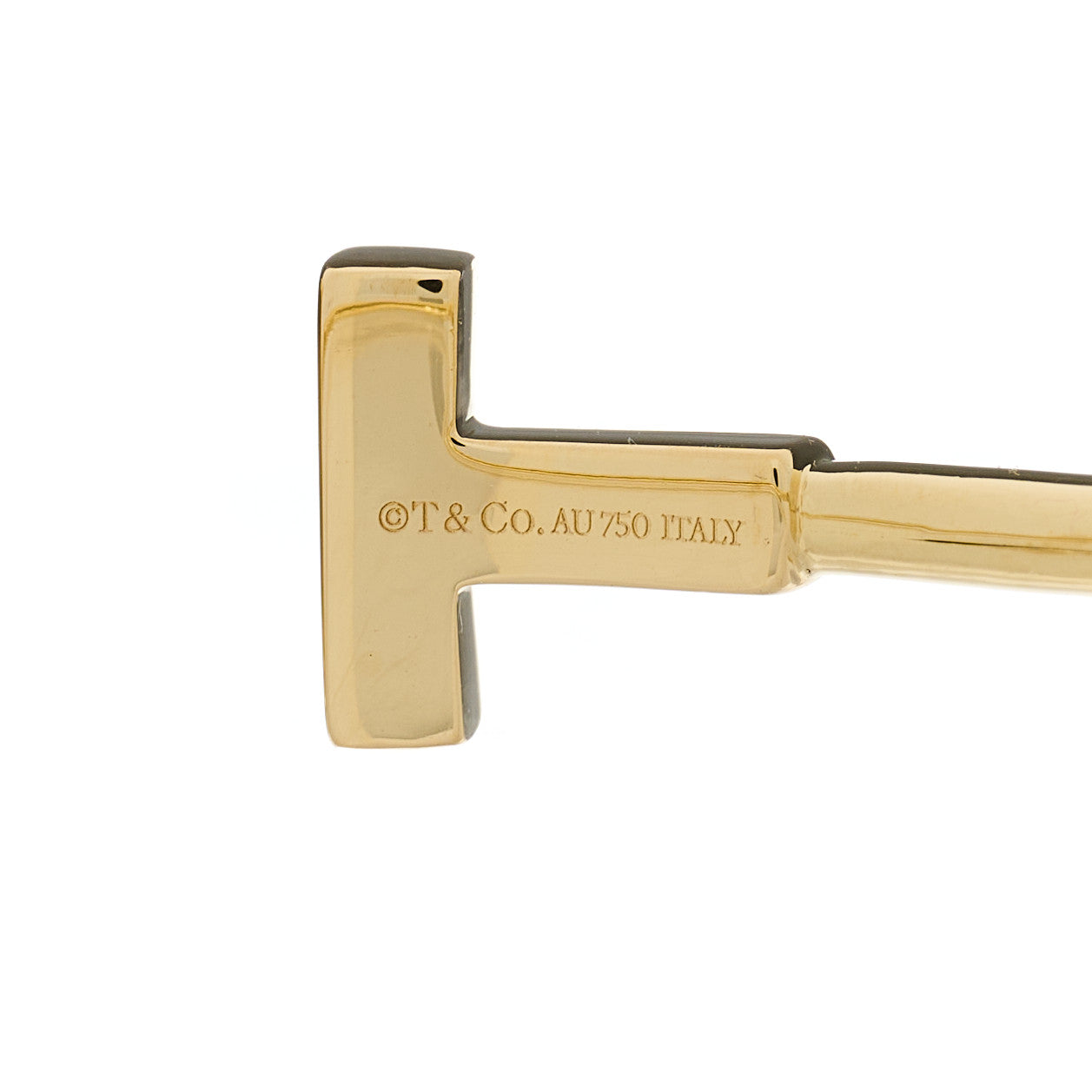 18K Yellow Gold Diamond T Wire Bracelet