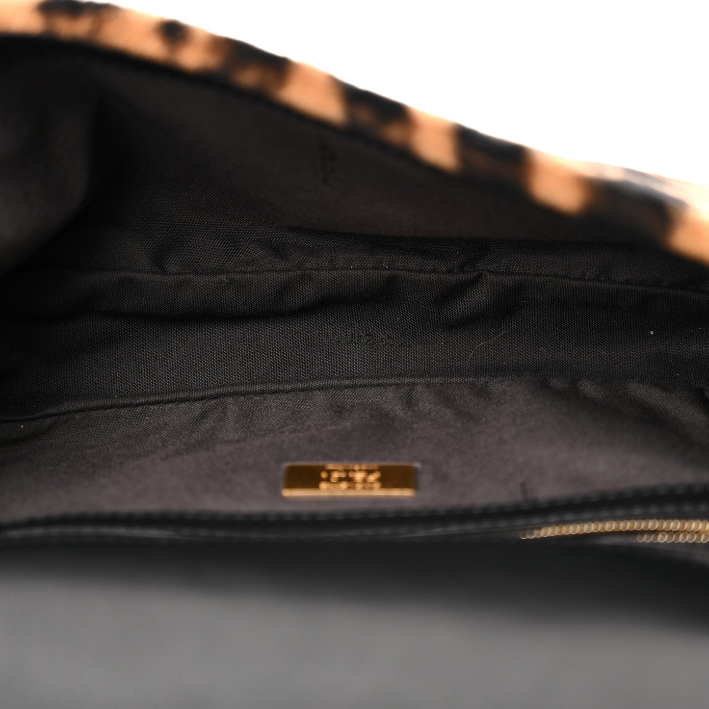 Shearling Vitello Dolce Macro FF 1974 Baguette Tobacco Black