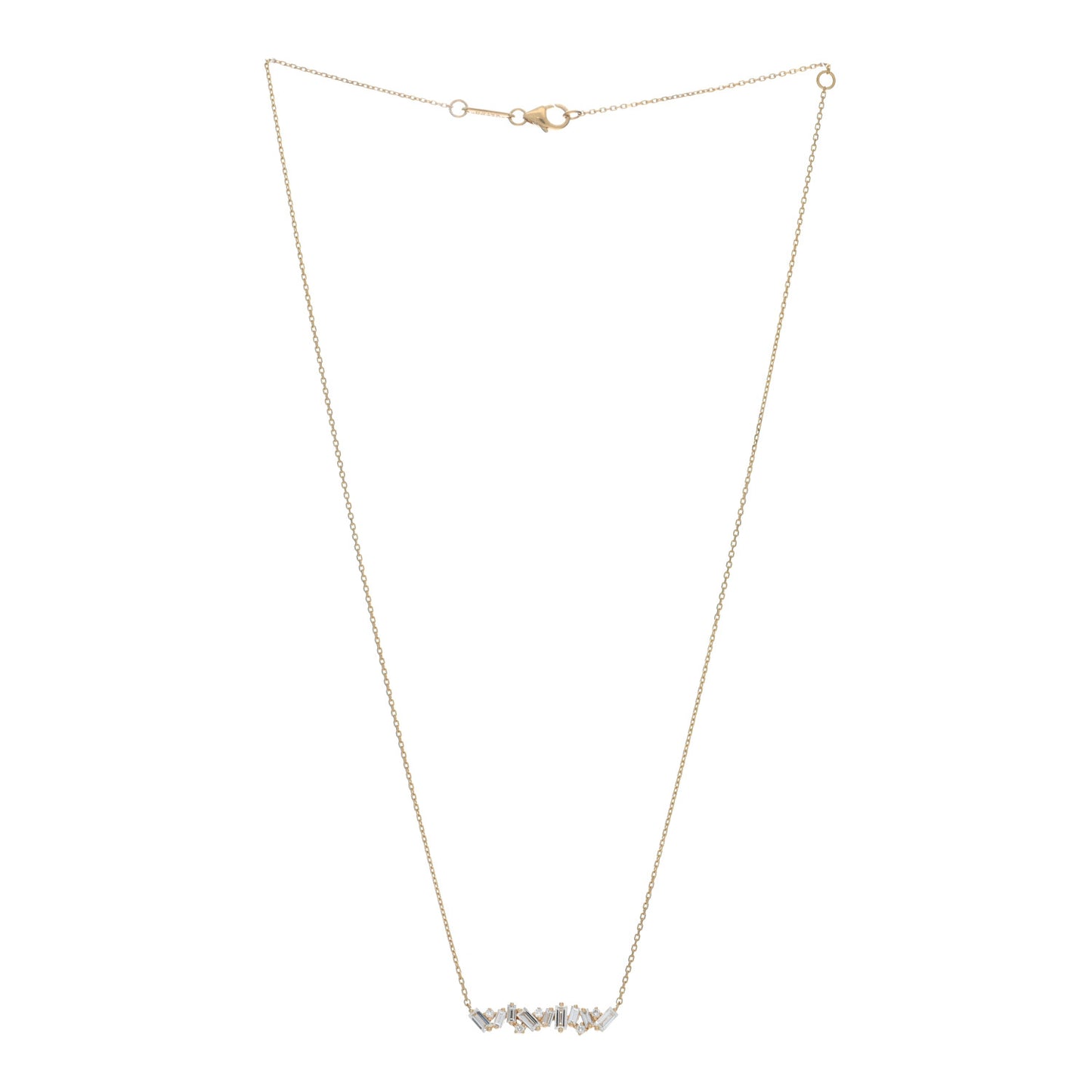 18K Yellow Gold Diamond Frenzy Bar Necklace