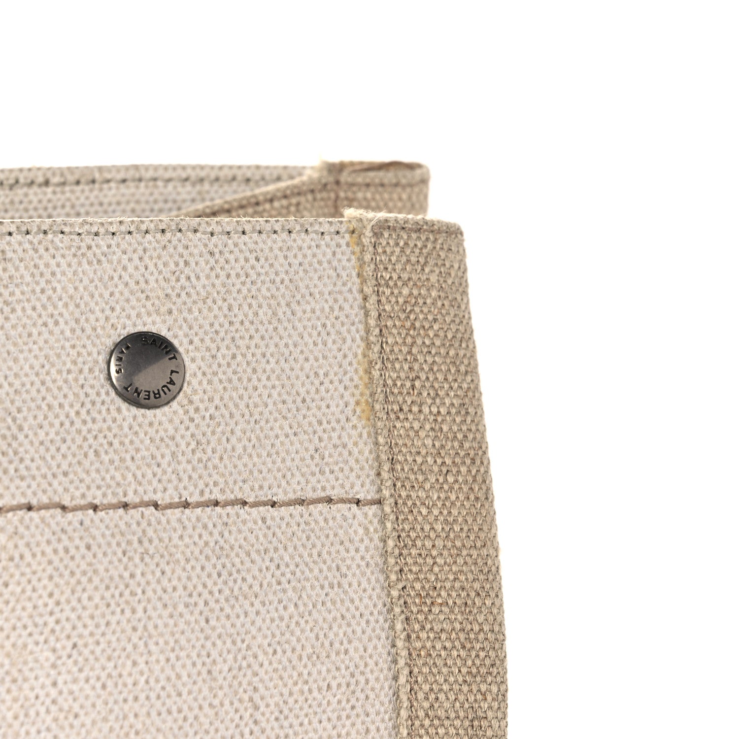 Saint Laurent Linen Calfskin Rive Gauche Tote Optic White 11 of 14