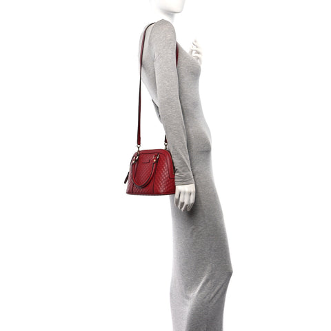 Soft Microguccissima Mini Dome Bag Rosso