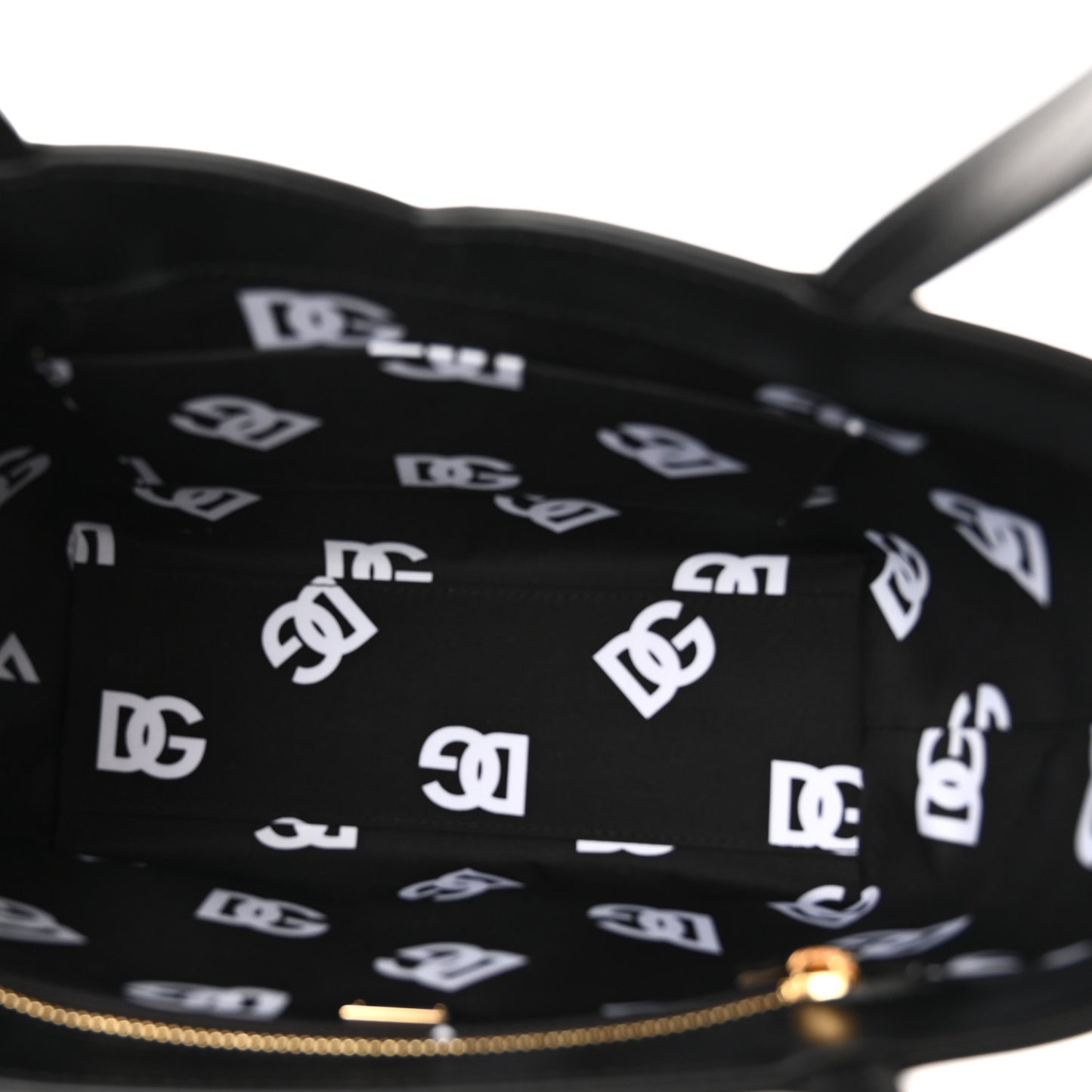 Calfskin Small DG Logo Shopper Tote Black