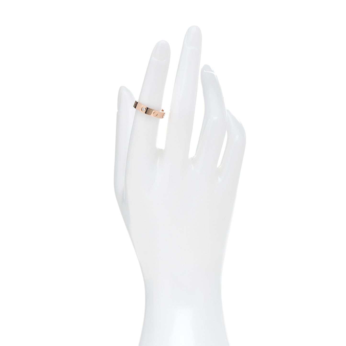 18K Pink Gold Diamond 4mm LOVE Wedding Band Ring 51 5.75