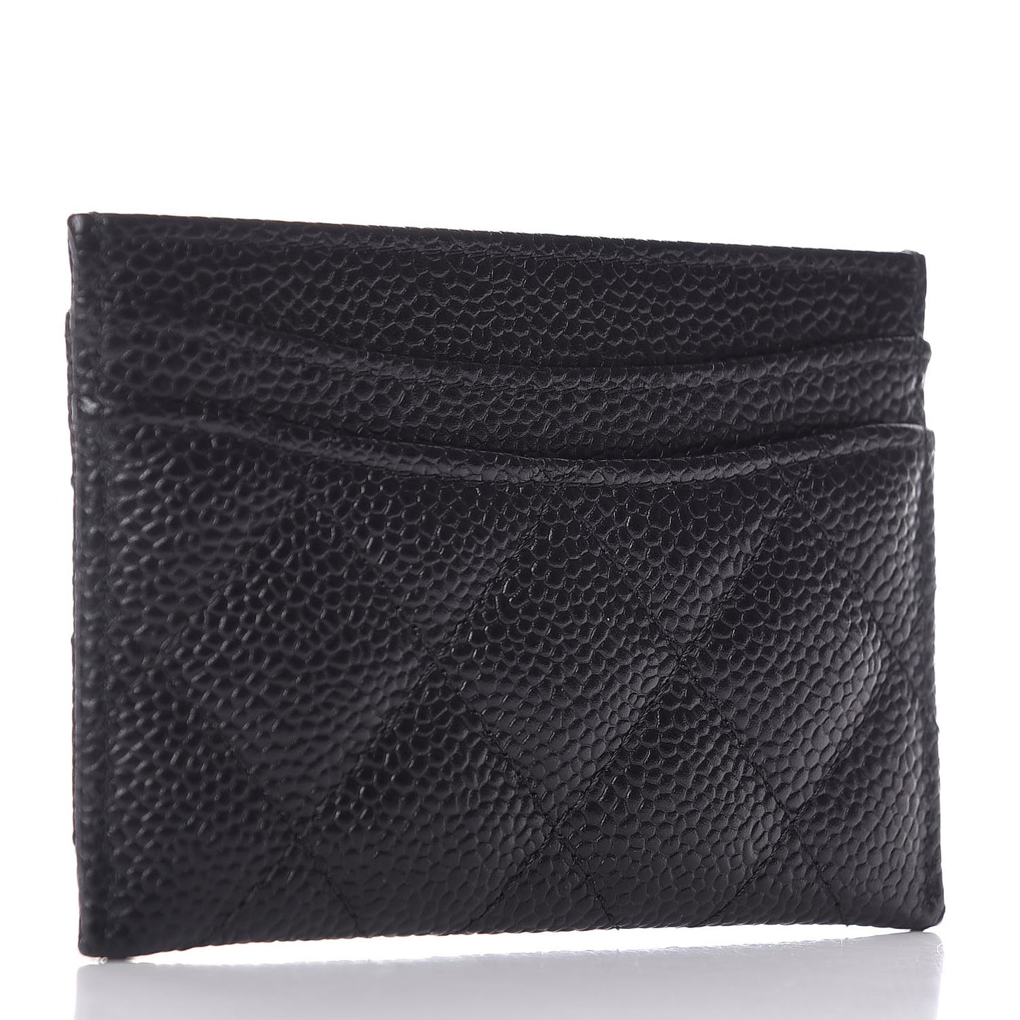 Caviar Quilted Card Holder Black