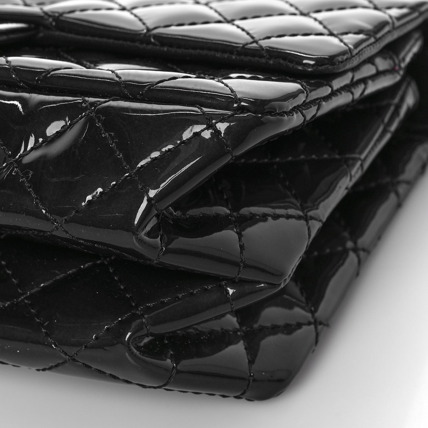 Patent Quilted Accordion Reissue 2.55 Flap Navy