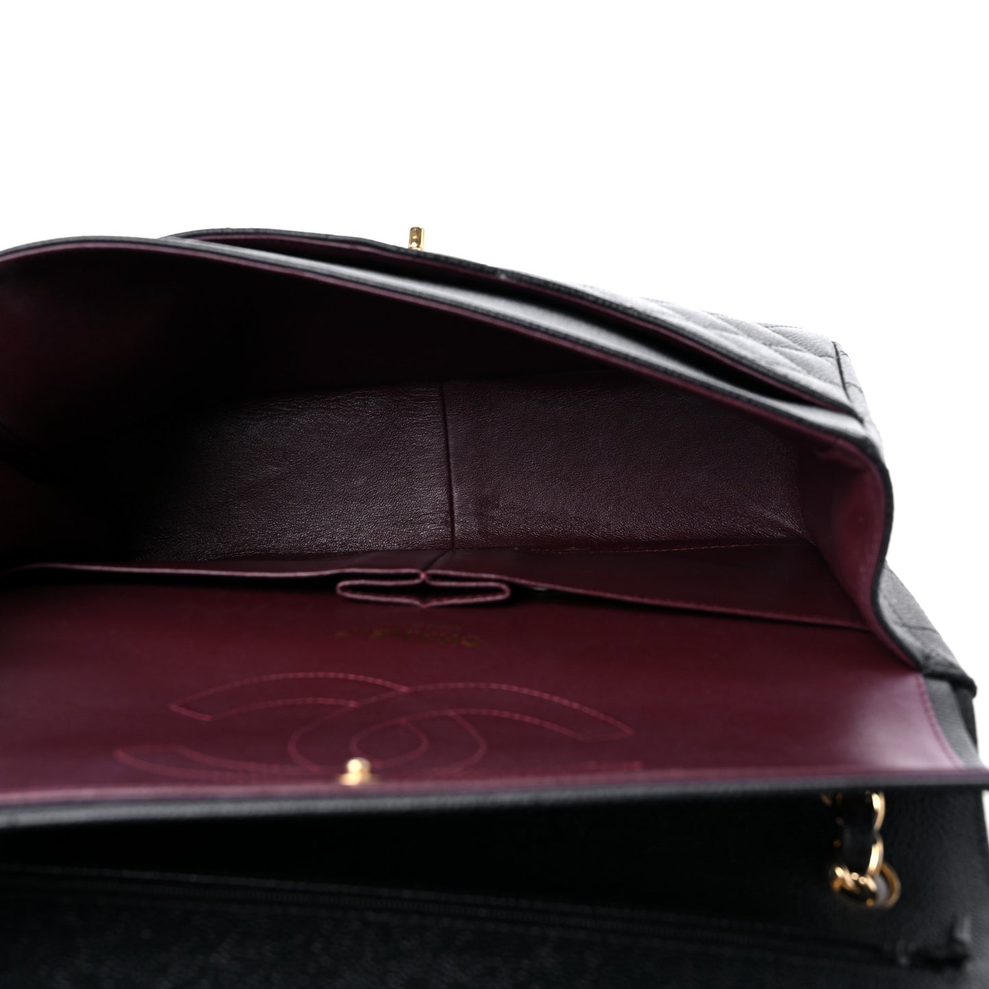 Caviar Quilted Jumbo Double Flap Black