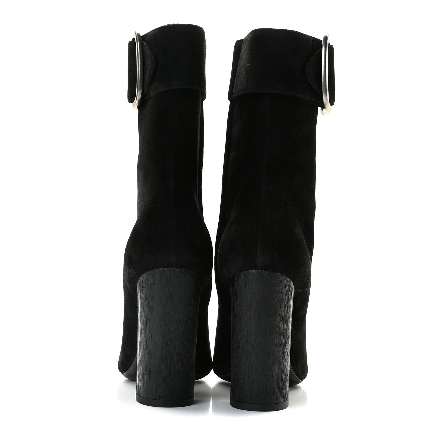 Saint Laurent Suede Joplin Buckle 105 Booties 37.5 Black 5 of 15