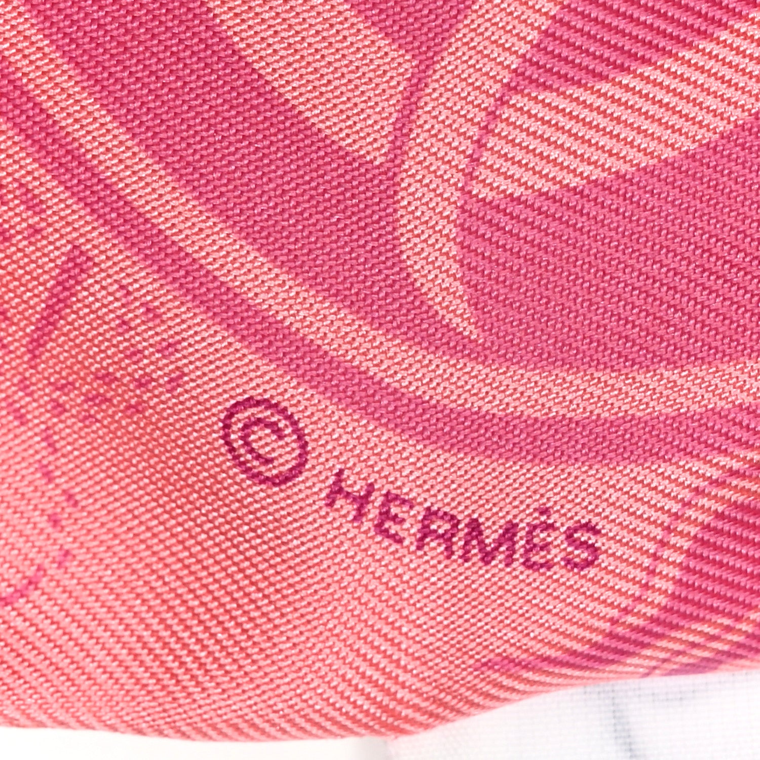 Hermes Silk Ex-Libris Les Parisie Fringed Twilly Rose Malabar Jaune 3 of 4