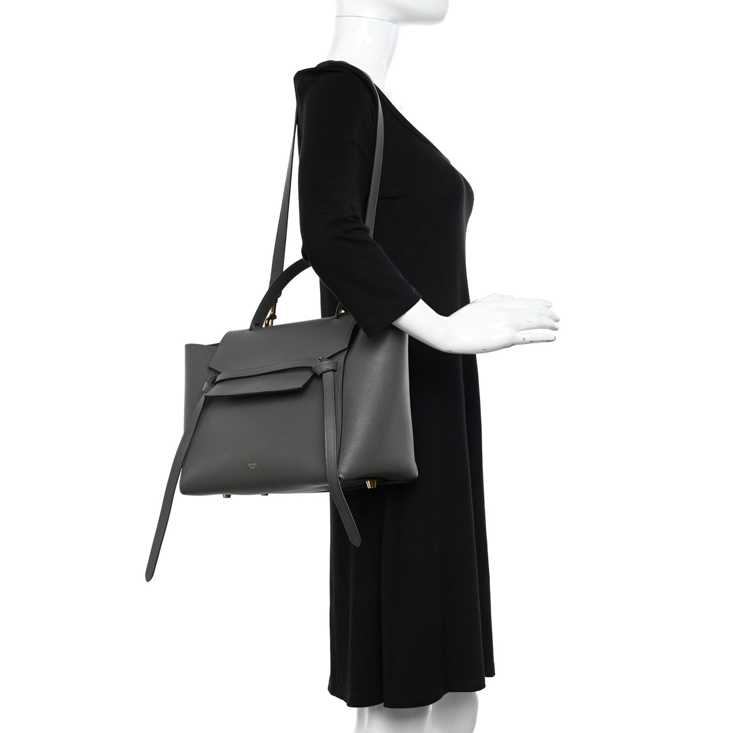 Grained Calfskin Mini Belt Bag Grey