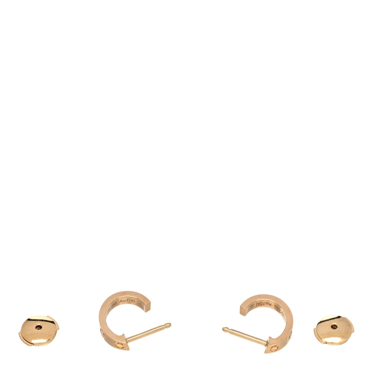 18K Yellow Gold Small LOVE Hoop Earrings