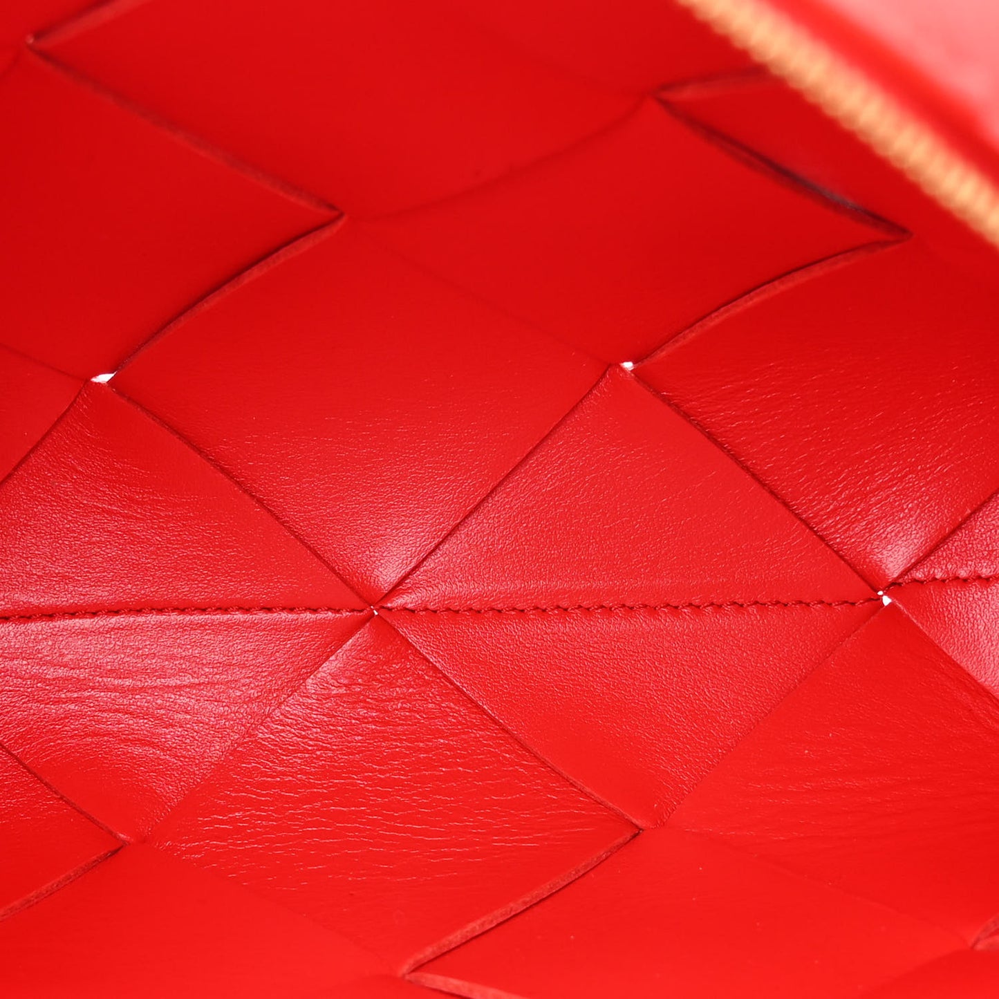 Lambskin Maxi Intrecciato Small Cassette Camera Bag Bright Red