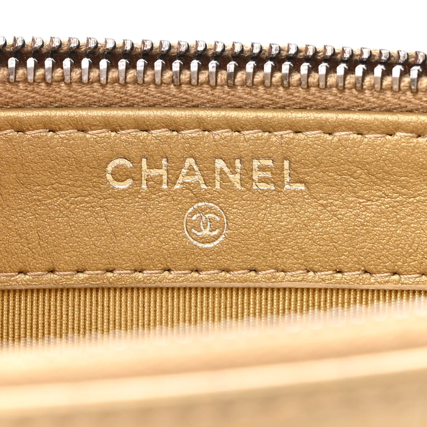 Metallic Calfskin Crocodile Embossed Small Gabrielle Clutch With Chain Gold