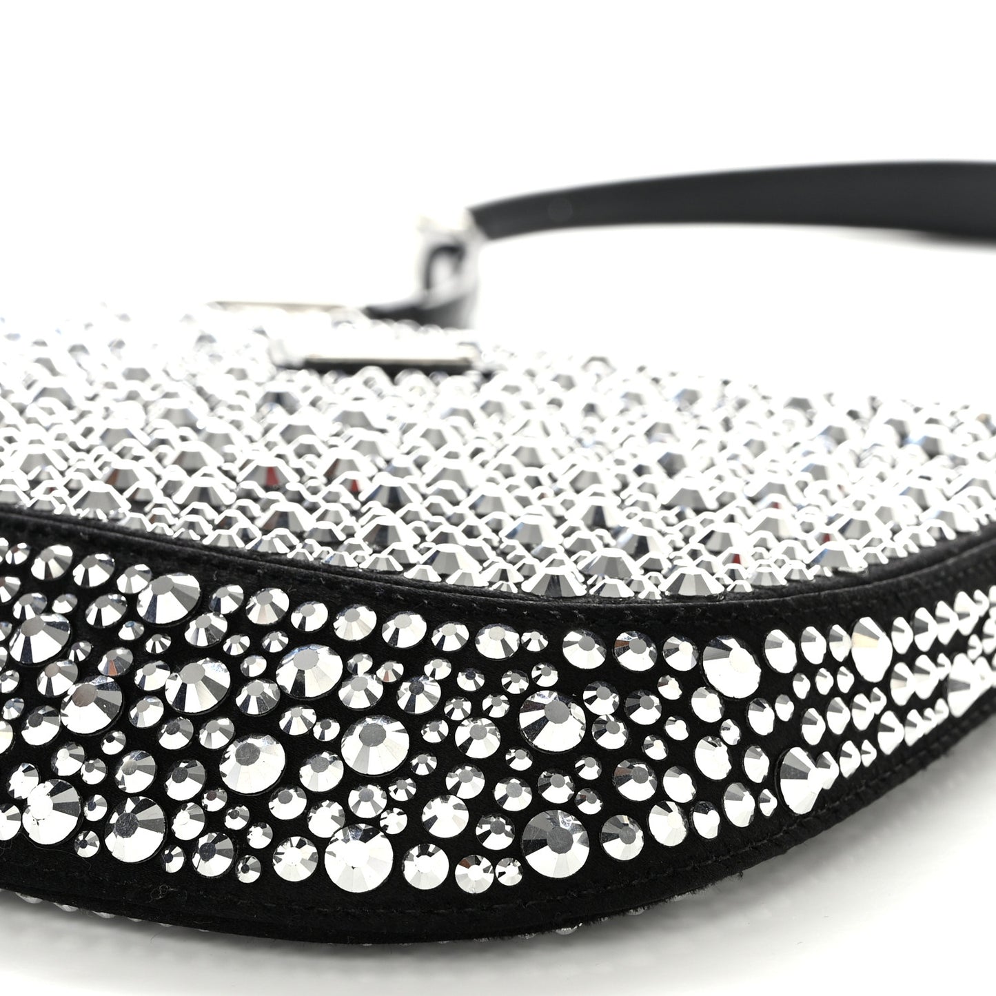 Satin Crystal Cleo Adjustable Strap Shoulder Bag Metal