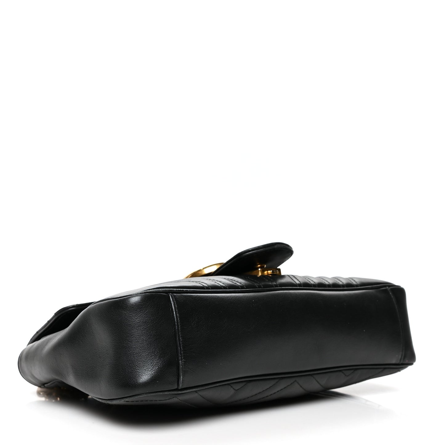 Calfskin Matelasse Medium GG Marmont Shoulder Bag Black