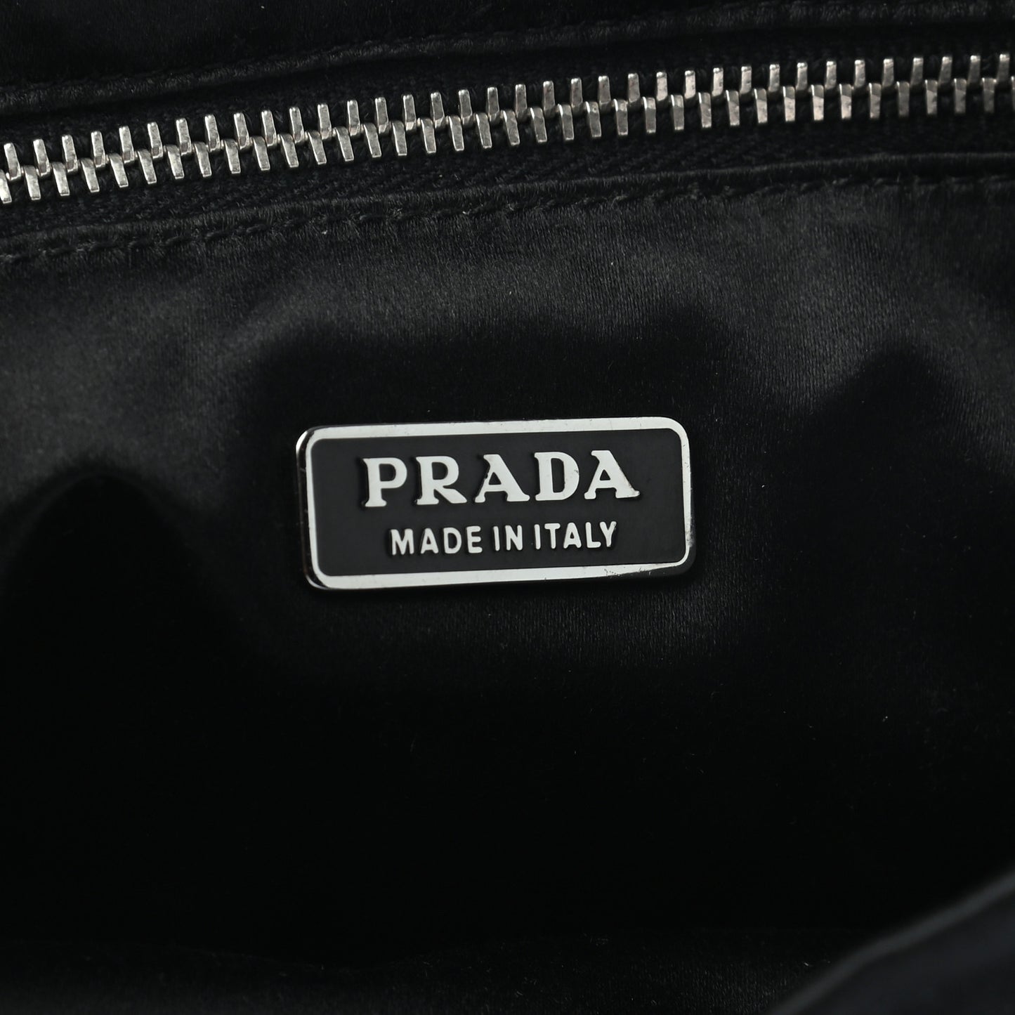 Satin Beaded Mini Tote Bag Black
