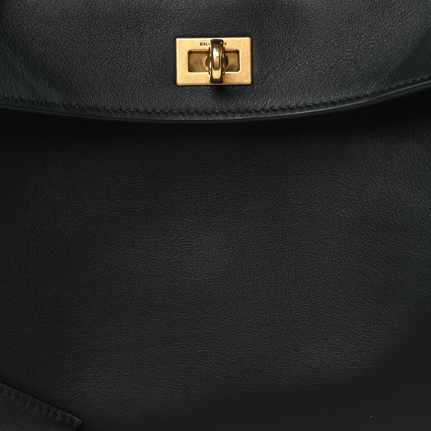 Natural Smooth Calfskin Small Rodeo Top Handle Handbag Black